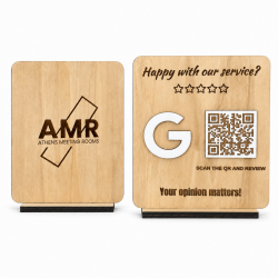 Επιτραπέζιo Stand με QR Code | Διπλής Όψης | 18 x 15cm
